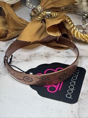 paparazzi Bronze Floral Etched Bracelet